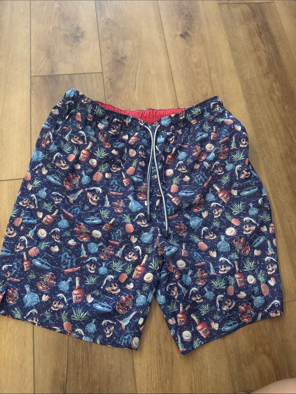Men's Peter Millar Navy Tropical Print Swim Shorts